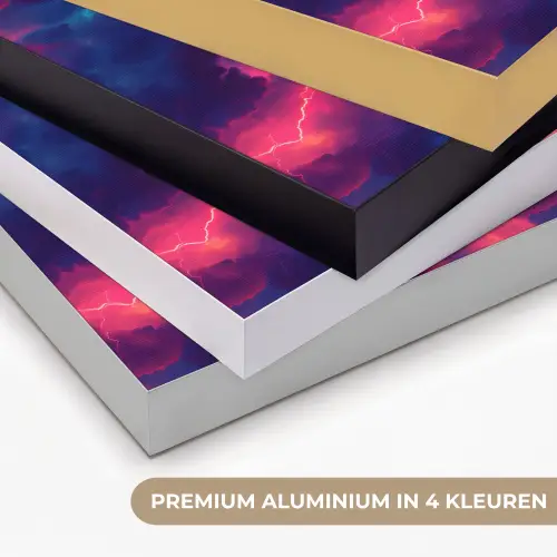 Bliksem - Wolken - Kleurenrijk Textielframe zwart klein 947 -USP_kleurenNL