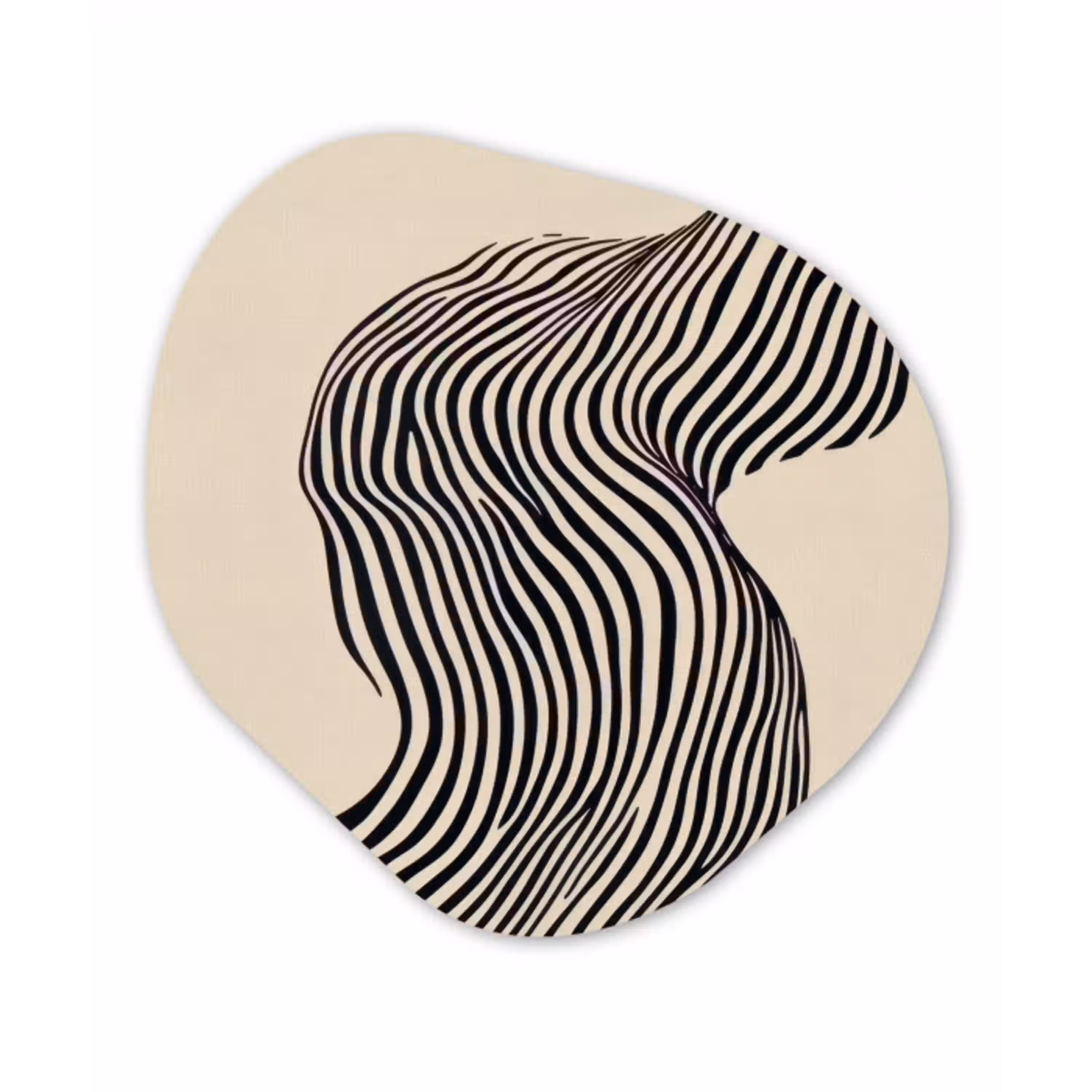 Golvend - Lijnen - Abstract - Silhouet Wandcirkel Organisch Plexiglas middel -3d