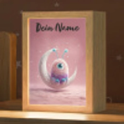 Maan - Monster - Roze Light Box met kabel (Kinderlampje) klein -zzz_3d_website