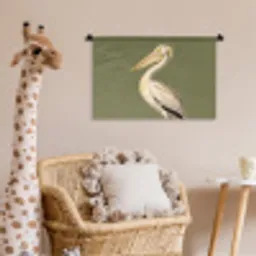 Pelikaan - Wit - Vogel - Klassiek - Natuur Wandkleed katoen klein -wsfeer5_kind