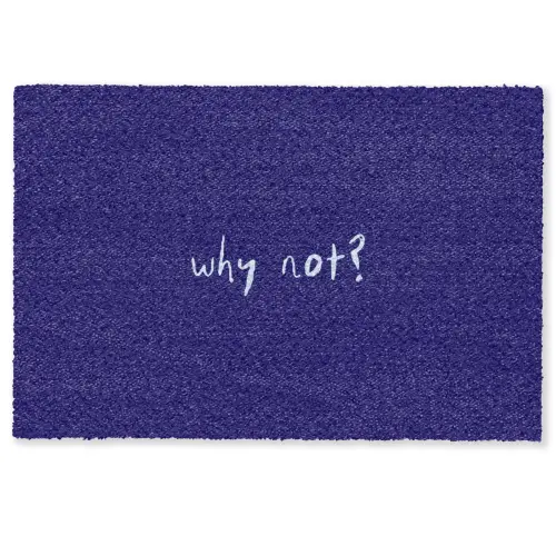 Why not - Blauw - Handgeschreven Deurmat klein -zkaufland3d