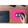 Minimalistisch - Oog - Roze muismat rubber klein -toetsenbord
