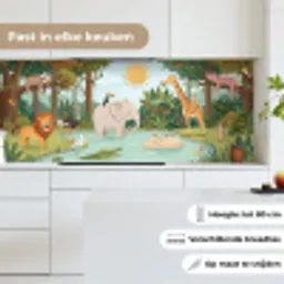 Jungle - Oase - Dieren - Kleurrijk keuken achterwand 2 middel -sfeer4_NL