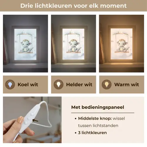 Draak - Baby dier - Kinderen Light Box met kabel klein -USP_lichtkleurNL