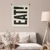 Eten - zwart - Japandi - Wit Wandkleed katoen klein -sfeer4