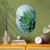 Vetplant - Bladeren - Groen - Wazig Wandcirkel Ovaal Forex klein -sfeer2