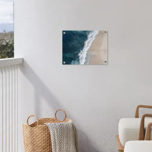 Strand - Zee - Golven tuinposter los doek klein -sfeer8