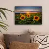 Bloemen - Nacht - Zonsondergang - Zonnebloem - Horizon canvas 2cm klein -sfeer1