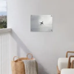 Minimalistisch - Silhouet - Zwart - Vliegtuig tuinposter los doek klein -sfeer8