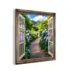 Doorkijk - Hortensia - Pad - Natuur aluminium wit klein -3d