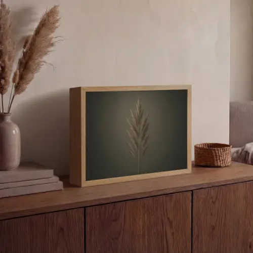 Tak - Pluimgras - Donkerbruin Light Box met batterij (Wandlamp) middel -sfeer2