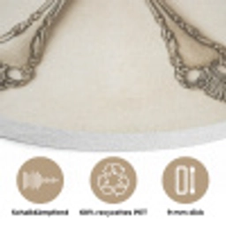 Beige - Vintage - Bestek Akoestische PET Vilt - Rond klein -closeup_DE