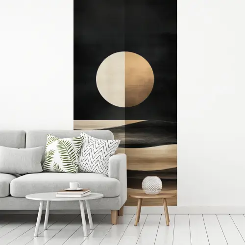 Maan - Cirkel - Goud fotobehang vinyl groot -woonkamer
