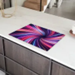 Abstract - Swirl - Futuristic - Neon Inductie beschermer vinyl 3mm klein -sfeer8