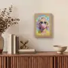 Vrouw - Blond - Roze kauwgom - Kleurrijk - Pastel Light Box met kabel (Tafellamp) klein -sfeer2