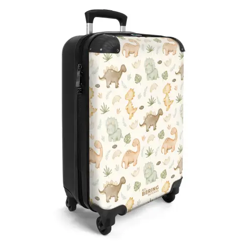 Dino patroon in pastelkleuren NBS - Handbagage koffer - Kinderen Unisex middel -productfoto_3d