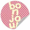 Bonjour - Stippen - Roze- Geel Wandcirkel behangsticker klein -3d