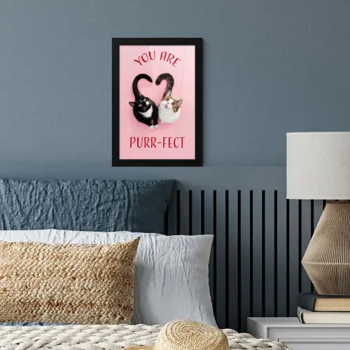Kat - Hart - Tekst - Valentijn fotolijst zwart zonder passe partout klein -sfeer3