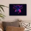 Stier - Neon - Zwart - Kleur canvas 2cm klein -sfeer1