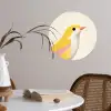 Vogel - Minimalistisch - Geel Wandcirkel behangsticker klein -sfeer3