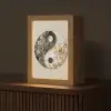 Yin Yang - Bloemen - Zwart - Wit - Vintage Light Box met kabel (Tafellamp) klein -z3d_website