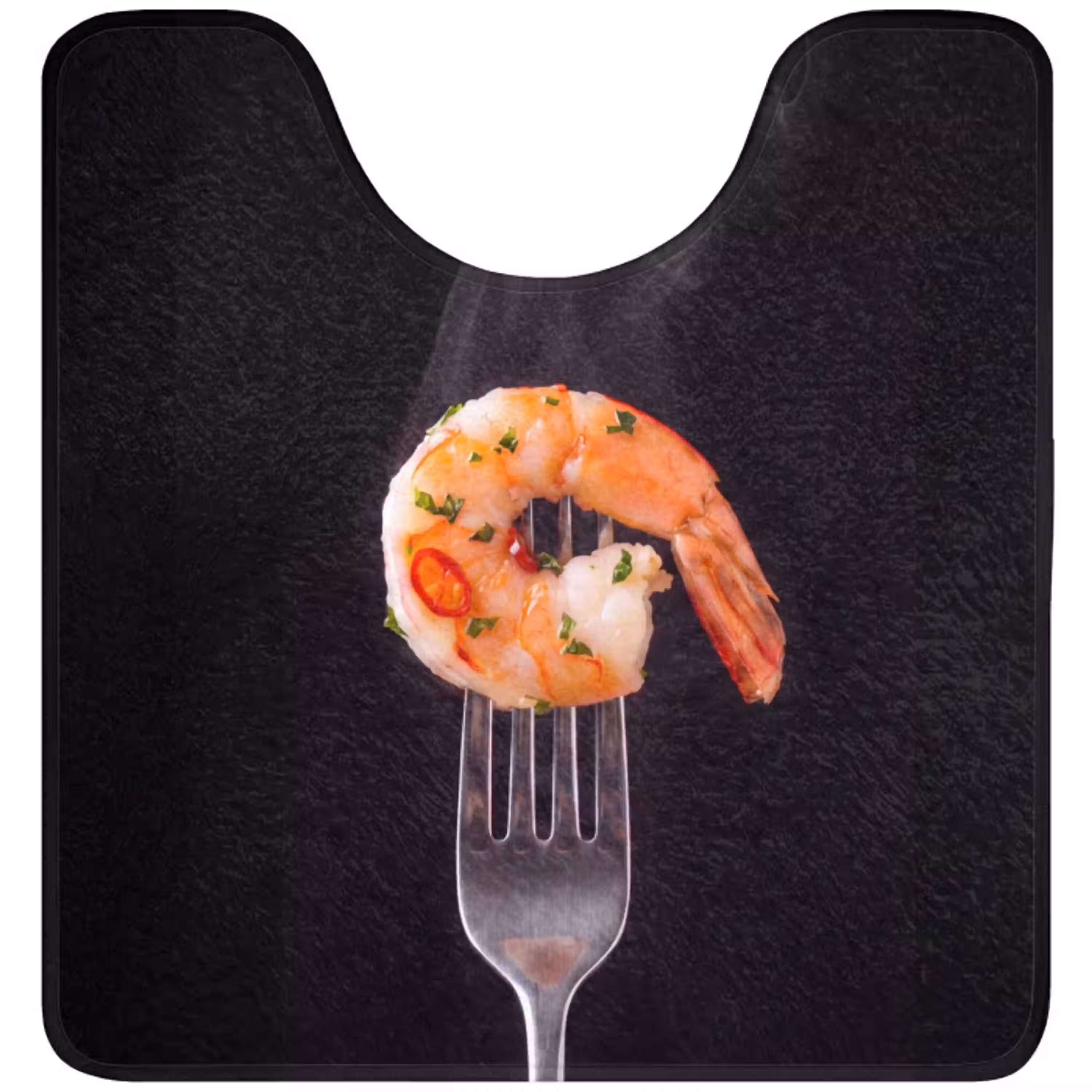 Eten - Garnaal - Vork WCmat U-uitsnede middel -3d