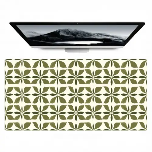 Botanisch - Retro - Groen Muismat XXL klein 681 -zzz3d