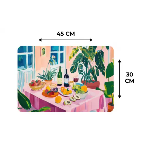 Tafel - Wijn - Fruit Placemat vinyl groot -specs