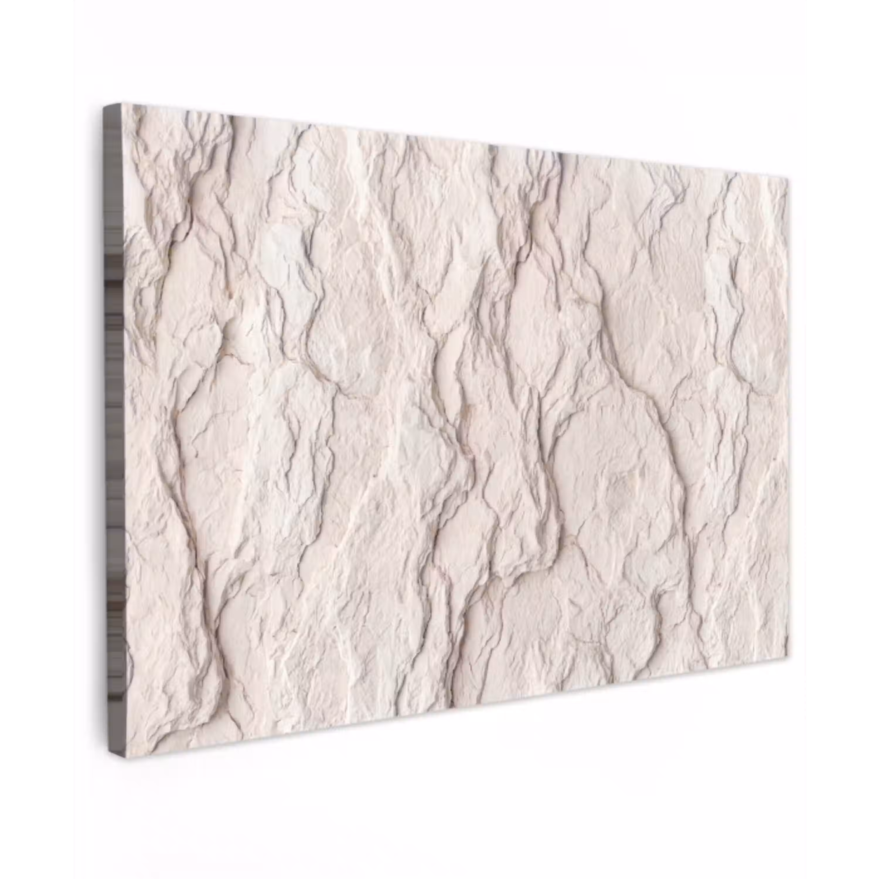 Rots - Structuur - Natuur - Beige - Abstract Tuinposter op houten frame 2 cm dik klein -3d