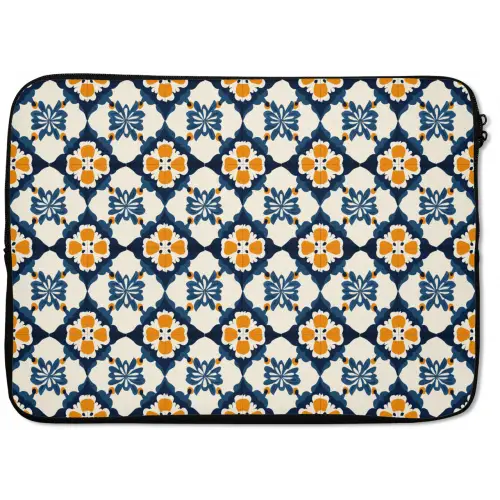 Klassiek - Geometrisch - Blauw laptophoes neopreen klein 279 -zkaufland3dotto
