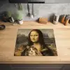 Mona Lisa - Kat - Leonardo da Vinci - Vintage - Kunstwerk - Oude meesters - Schilderij Inductie beschermer vinyl 3mm middel -sfeer5