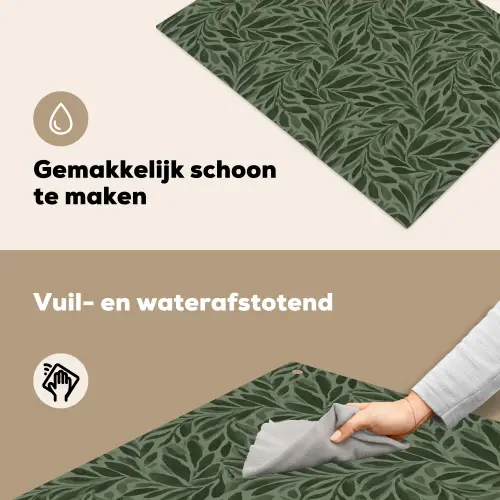 Bladeren - Organisch - Groen Inductie beschemer met haakjes klein 777 -ky-schoon-nl