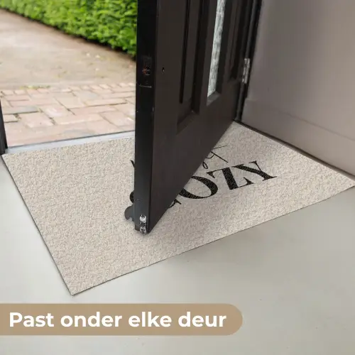 Beige - Winter - Quote - Cozy Deurmat klein -USP_NL
