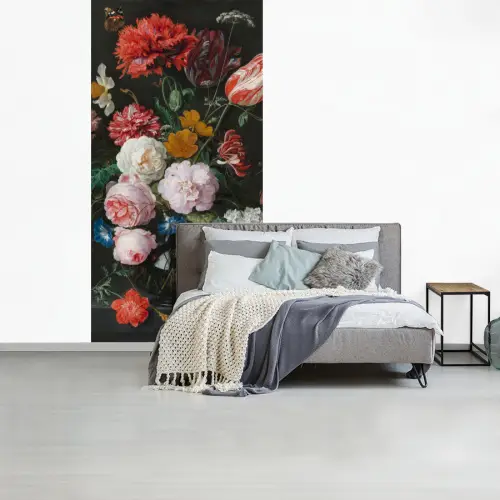 Stilleven met bloemen in een glazen vaas - Schilderij van Jan Davidsz. de Heem fotobehang vinyl groot -slaapkamer