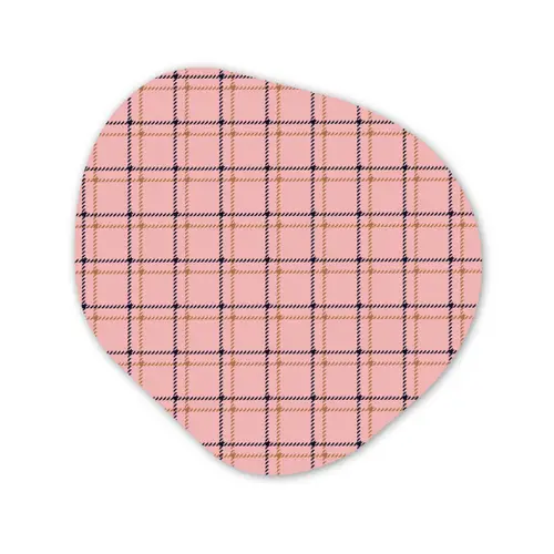 Plaid - Patroon - Gestreept - Roze Wandcirkel Organisch Forex 3mm klein 629 -3d