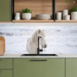 Paard - Kop - Winter - Dieren - Wit keuken achterwand 2 middel -sfeer3