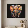 Olifant - Graffiti - Zwart - Dieren - Kleuren Textielframe zwart klein -sfeer2