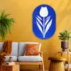 Tulp - Minimalistisch - Bladeren - Wit Wandcirkel Ovaal Glas middel -sfeer4
