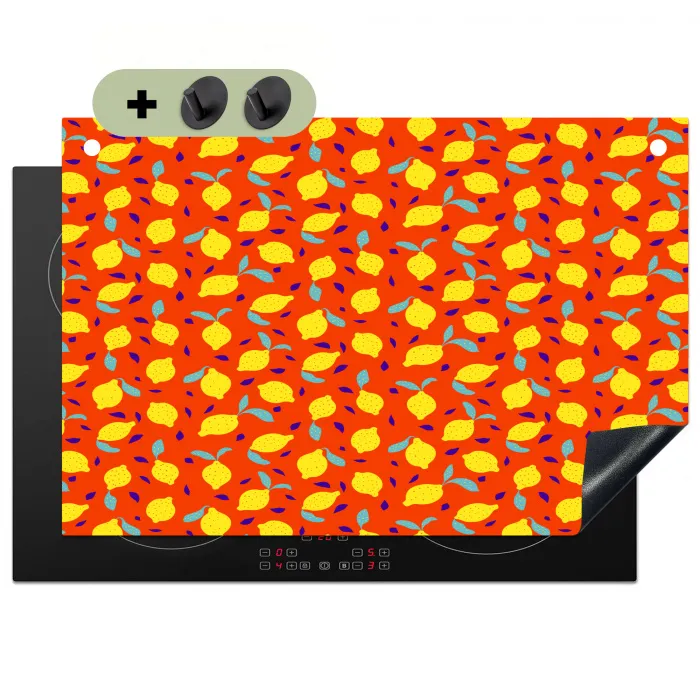 Oranje - Citroen - Geel - Blauw Inductie beschemer met haakjes klein 777 -3d
