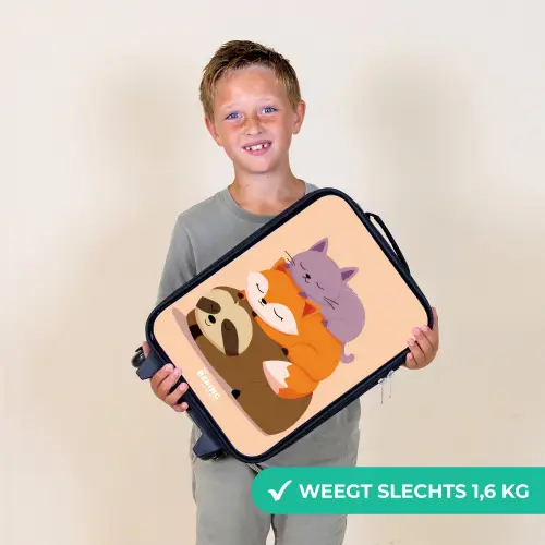 Dieren - Slapen - Samen Kinderkoffer - Zwart klein -sfeer4_NL