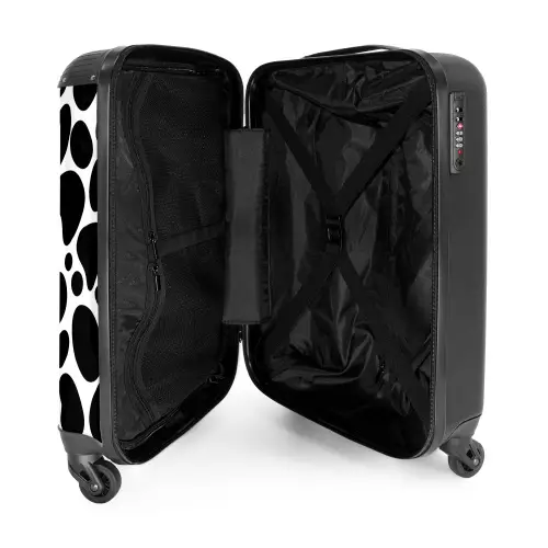 Zwarte vlekken over een witte achtergrond NBS - Handbagage koffer - Kinderen Unisex middel -binnenkant
