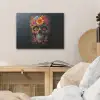 Bloemen - Kleurrijk - Schedel PET vilt klein -sfeer3