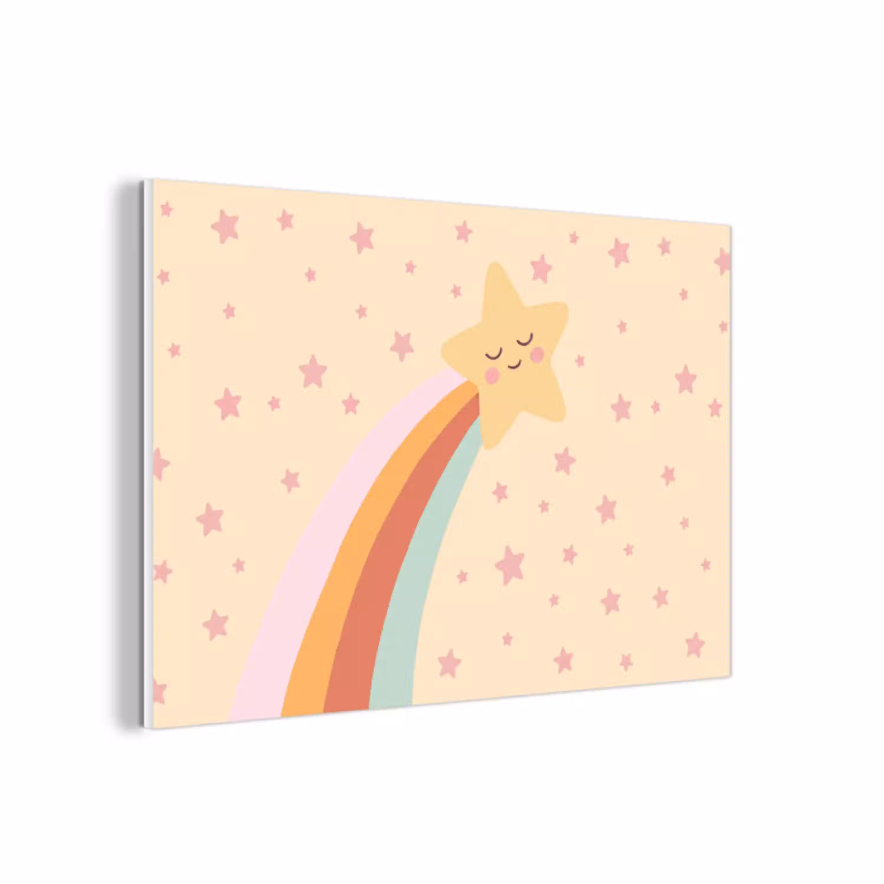 Ster - Regenboog - Nacht - Illustratie - Pastel forex 5mm xxl -3d