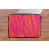 Zebraprint - Roze - Oranje - Dierenprint laptophoes neopreen klein -tafel