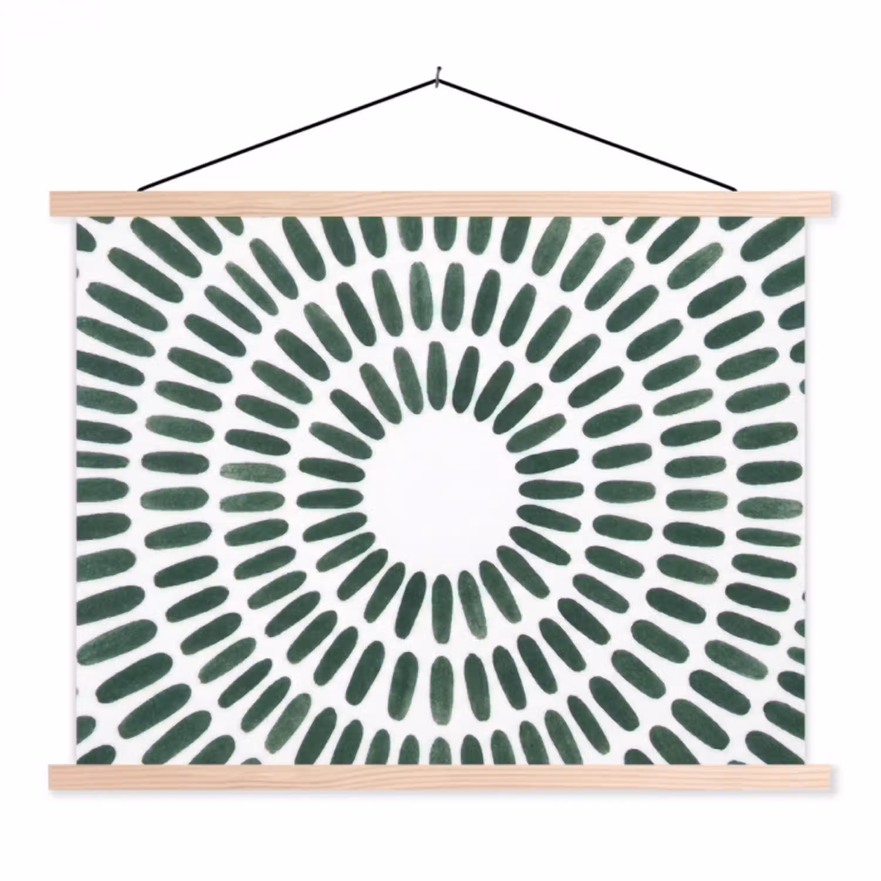 Abstract - Cirkel - Patroon - Modern - Groen textielposter latten blank klein -3d