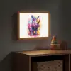 Neushoorn - Kleurrijk - Verf - Dieren Light Box met batterij (Wandlamp kind) middel -sfeer5_kind