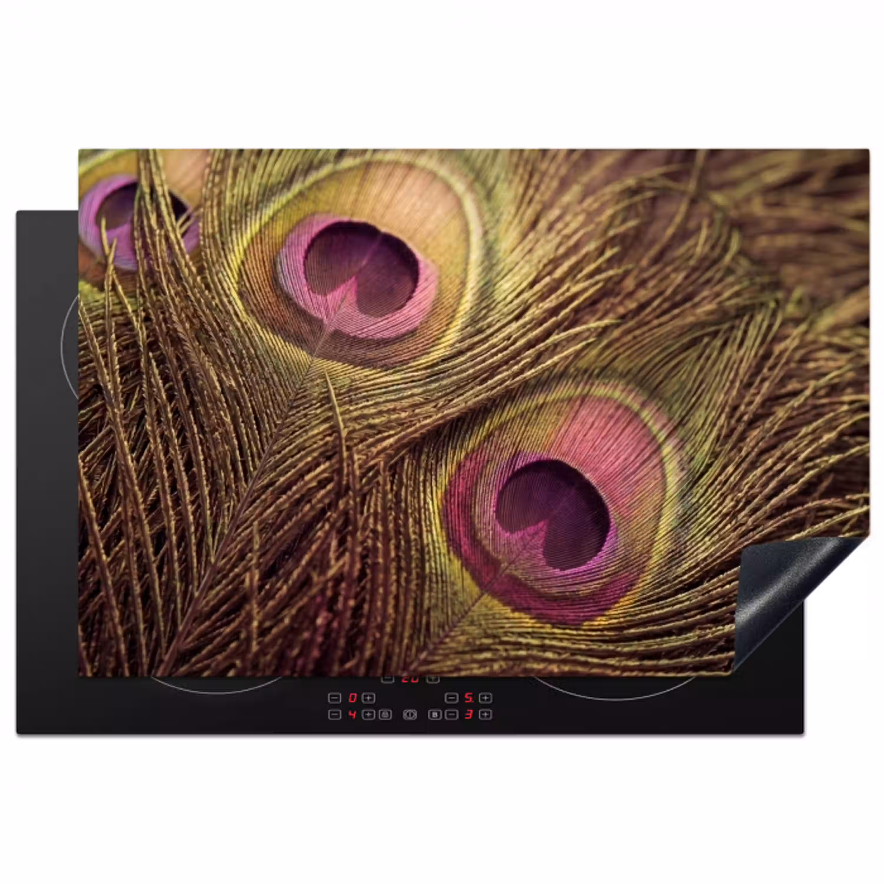 Pauw - Veren - Paars - Groen Inductie beschermer vinyl 3mm klein -3d