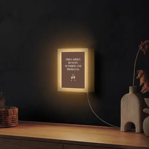 Bruin - Zomer - Quote - Drinken Light Box met kabel (Wandlamp) klein -sfeer1