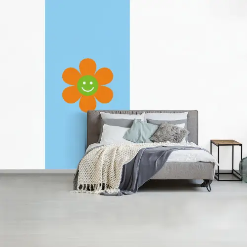 Bloem - Smiley - Kleurrijk fotobehang vinyl groot -slaapkamer