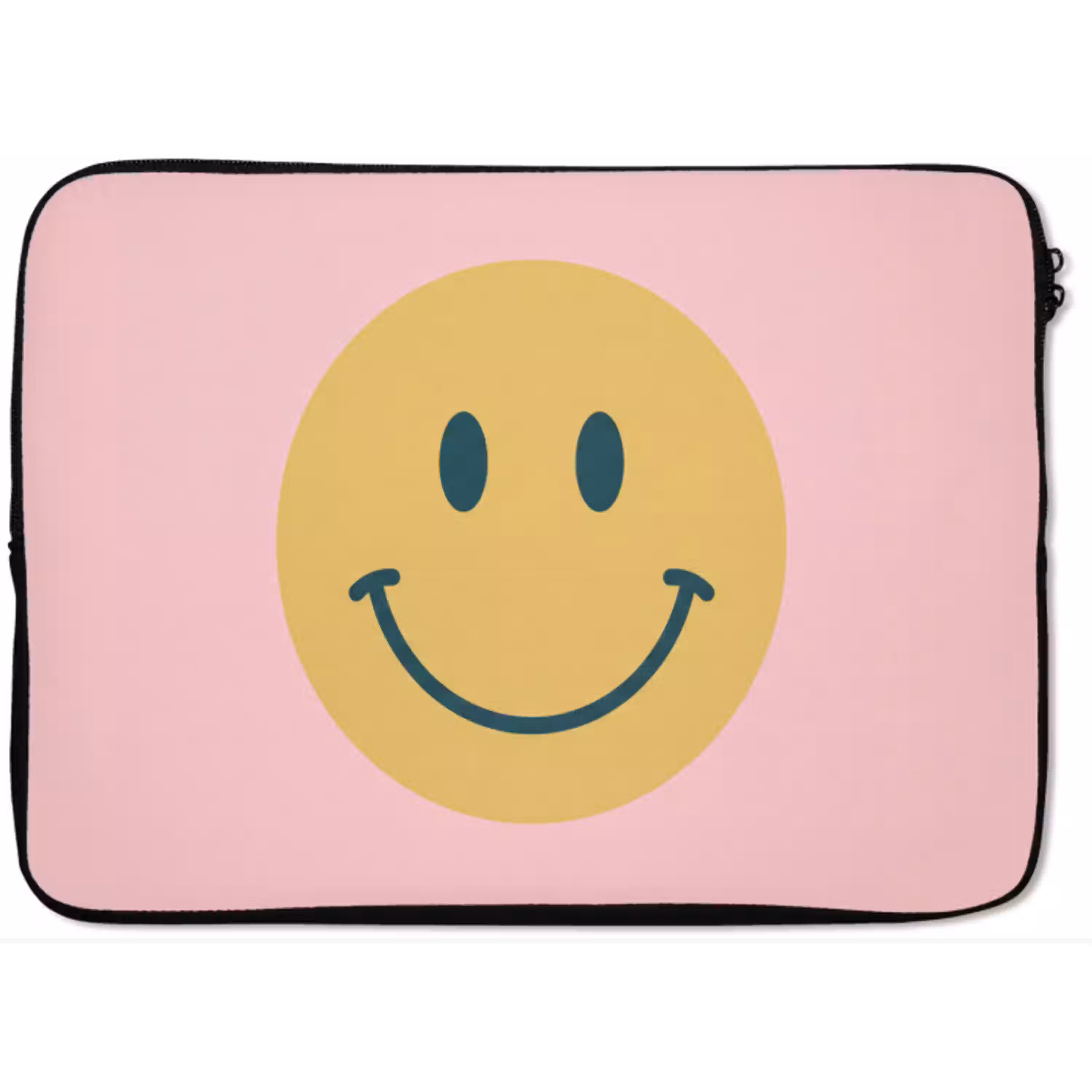 Smiley - Geel - Roze - Symbool - Minimalistisch laptophoes neopreen klein -zkaufland3dotto